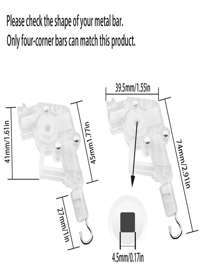 AXLIZER Wand Tilter 2pcs Heavy Duty Low Profile Wand Tilter Rod Tilter for 2 inch Horizontal Blinds, Square Shaped Gear(0.17in)/Hook Connection - Image 5